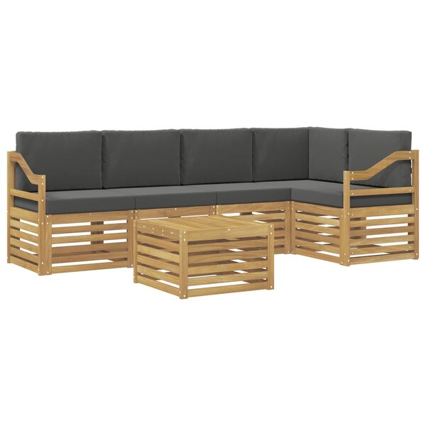 vidaXL Ensemble de canapés d'extérieur 6 pc Blanc et anthracite