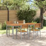 vidaXL Ensemble de salle à manger de jardin 5 pièces en bois d'acacia et métal