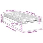 vidaXL Lit de jour avec matelas 100x200 cm bois de pin massif