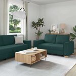 vidaXL Ensemble de Canapés 3 Pièces Vert foncé 220 x 78 x 84 cm tissu