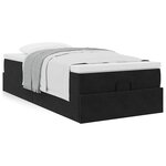 vidaXL Cadre de lit ottoman avec matelas noir 90x200 cm velours