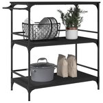 vidaXL Chariot de cuisine noir 100 5x50x105 cm bois d'ingénierie