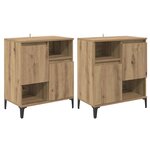 vidaXL Buffets 2 Pièces Chêne artisanal 60 x 35 x 70 cm Bois d'ingénierie