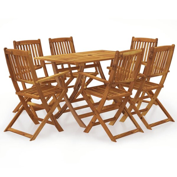 vidaXL Ensemble à manger de jardin pliable 7 Pièces bois d'acacia solide