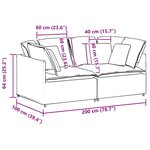 vidaXL Canapé modulaire avec coussins en tissu gris foncé