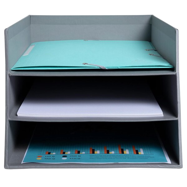 Corbeille À Courrier Combo 3 Niveaux Carton Teksto - Gris - Exacompta
