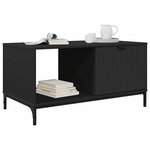 vidaXL Table basse Chêne noir 90 x 49 x 46 cm Bois d'ingénierie