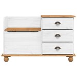 vidaXL Banc de rangement d'entrée ASKIM Blanc 100x39x62 cm Bois massif Pin