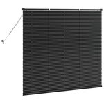 vidaXL Store de Fenêtre avec des rideaux Autre Noir 80 x 130 cm Aluminium