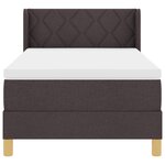 vidaXL Lit à ressorts avec matelas Marron foncé 90 x 200 cm bois