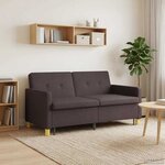 vidaXL Canapé-lit escamotable Marron foncé Tissu