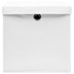 vidaXL Boîtes de rangement avec couvercle 10Pièces Blanc 32x32x32cm Tissu