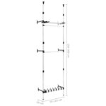 vidaXL Système de garde-robe télescopique barres et étagère Aluminium