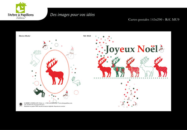 Carte double - noël - dessin marion muller