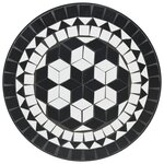 vidaXL Table de bistro mosaïque noir et blanc Ø50x70 cm céramique
