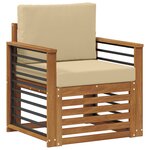 vidaXL Canapé d’extérieur Bois d'acacia massif et polyester Naturel