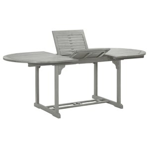 vidaXL Table de jardin Gris 200x100x75 cm Bois d'acacia massif