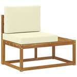vidaXL Canapé d'extérieur en bout avec coussin Naturel 91 x 63 x 73 cm