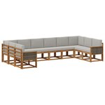 vidaXL Ensemble de canapés d'extérieur 10 pc Naturel et gris clair