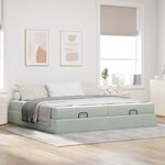 vidaXL Cadre de lit Gris clair 200 x 200 cm Velours