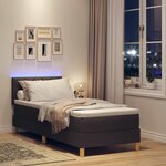 vidaXL Lit à ressorts avec matelas Marron foncé 80 x 200 cm tissu