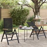 vidaXL Chaises de jardin inclinables 2 Pièces Noir 58 x 73 x 111 5 cm
