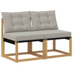 vidaXL 2 pc Sofa de milieu extérieur Blanc