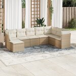 vidaXL Salon de jardin avec coussins 8 Pièces beige résine tressée