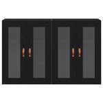 vidaXL Meubles muraux 2 Pièces en chêne noir 69 5 x 34 x 90 cm en bois technique.