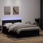 vidaXL Sommier à lattes de lit avec matelas et LED noir 160x220 cm velours
