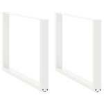 vidaXL Pieds de table à manger en U 2 pièces Blanc 100 x (72-73) cm Acier