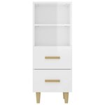 vidaXL Buffet Blanc brillant 34 5x34x90 cm Bois d'ingénierie