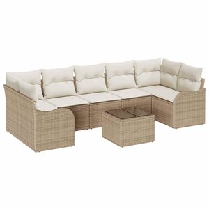 vidaXL Ensemble de canapé de jardin Beige 55 x 55 x 37 cm polyrotin