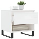 vidaXL Table basse blanc brillant 50x46x50 cm bois d’ingénierie