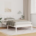 vidaXL Cadre de lit Blanc Bois massif en pin