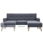 vidaXL Canapé forme de L revêtement en tissu gris clair 186x136x79 cm