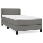 vidaXL Sommier à lattes de lit avec matelas Gris foncé 80x200 cm Tissu