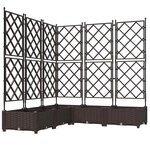 vidaXL Bac à fleurs avec Treillis 5 Pièces Marron 120 x 120 x 125.5 cm PP