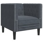vidaXL Ensemble de canapé Chesterfield et traversins 3 Pièces gris foncé