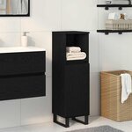vidaXL Cabinet de salle de bain avec porte Chêne noir 30 x 30 x 100 cm