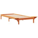 vidaXL Cadre de lit avec tables de chevet Brun cire 90 x 220 cm