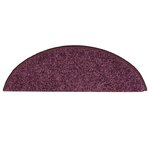 vidaXL Tapis d'escalier 15 pièces 56 x 17 x 3 cm Violet foncé Demi-rond