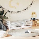vidaXL Cadre de lit pour enfant tiroirs blanc 80x160cm bois pin massif