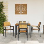 vidaXL Ensemble de salle à manger de jardin 5 pièces en bois massif d'acacia et métal