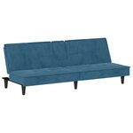 vidaXL Canapé-lit avec porte-gobelets bleu velours