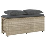 vidaXL Ensemble à manger de jardin 3Pièces coussins gris clair poly rotin