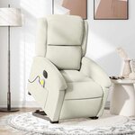 vidaXL Fauteuil inclinable de massage électrique crème velours