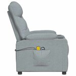 vidaXL Fauteuil de massage inclinable Gris clair Tissu