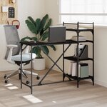 vidaXL Bureau d'ordinateur avec étagères noir 120x47x109 cm
