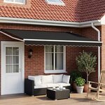 vidaXL Auvent rétractable électrique Noir 4 × 3 m